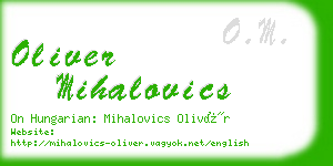 oliver mihalovics business card